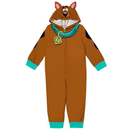 Scooby-Doo Scooby Doo Toddler Boys Fleece Zip Up Cosplay Pajama Coverall Brown 4T