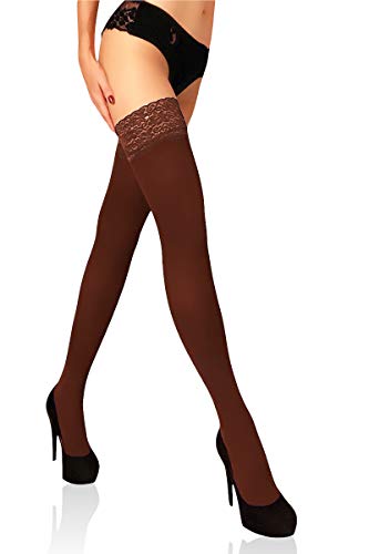 Mila Marutti Thigh High Stockings for Women | Opaque Thigh Highs Tights | 100D Pantyhose - Main Image