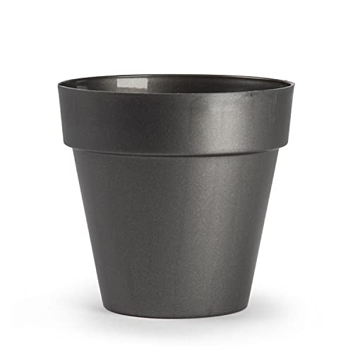 CABLEPELADO Maceta 16 cm, macetero Negro, Tiesto para macetas Negro, florero Negro,Fabricado en PP5, Apto balcón, jardín, Patio, Interior, Diámetro Superior: 16 cm, Diámetro Base: 10 cm, Altura: 16 cm