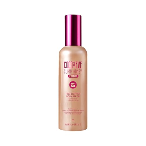Coco & Eve Body Highlighter SPF 50 – Shimmer Sunscreen, Broad Spectrum Sun Protection, Lightweight...