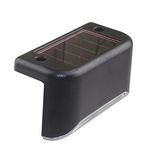 Holibanna Solar LED Stair Lights for Outdoor Deck and Railing Lighting Security Lighting for Fence and Pathway Black Shell White Light