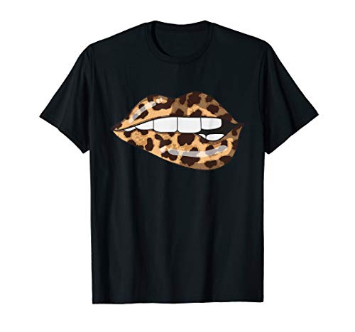 Leopard Lips Fashion Lip Art Design Print Gift T-Shirt