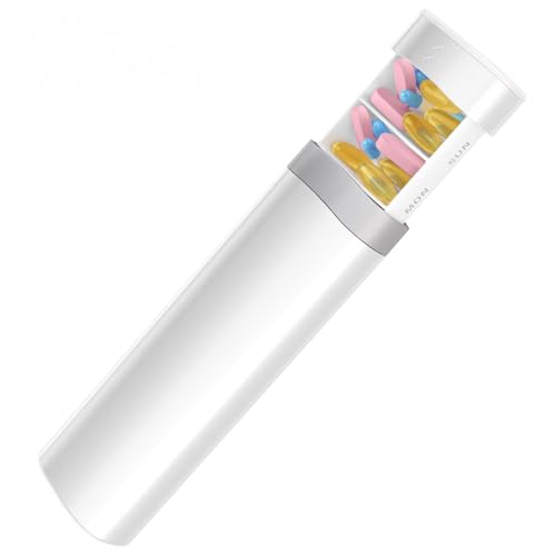 Pillex Weekly Pill Organizer Travel, Pill Box 7 Day, Pill Case with 7 Large Containers, Stylish Medicine Organizer for Vitamins, Medications & Supplements