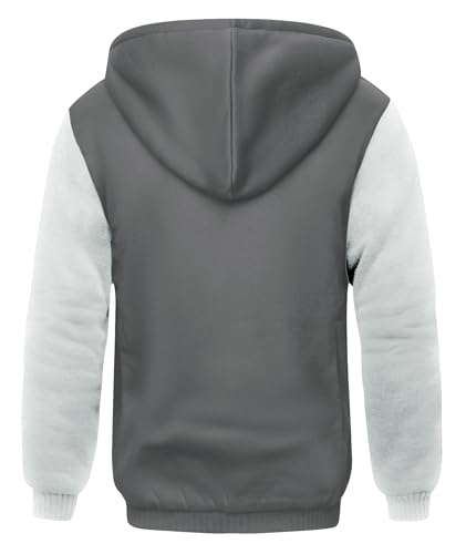 Image of SCODI Hoodies for Men Heavyweight Fleece Sweatshirt Zip Up Thick Jacket