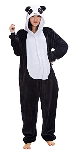Animal Pajamas for Women Men Adult Onesie Unisex Sleepwear Halloween Cosplay Costume (L, Panda)