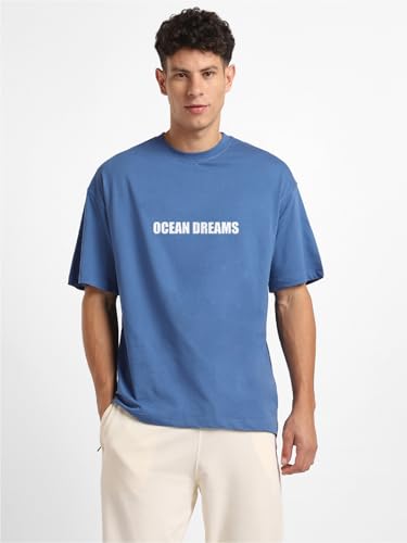 Image of Nobero Men's Oversized Graphic T-Shirt for Men | Soft Cotton | Drop Shoulder Relaxed Fit | Printed Casual Tshirt for Men