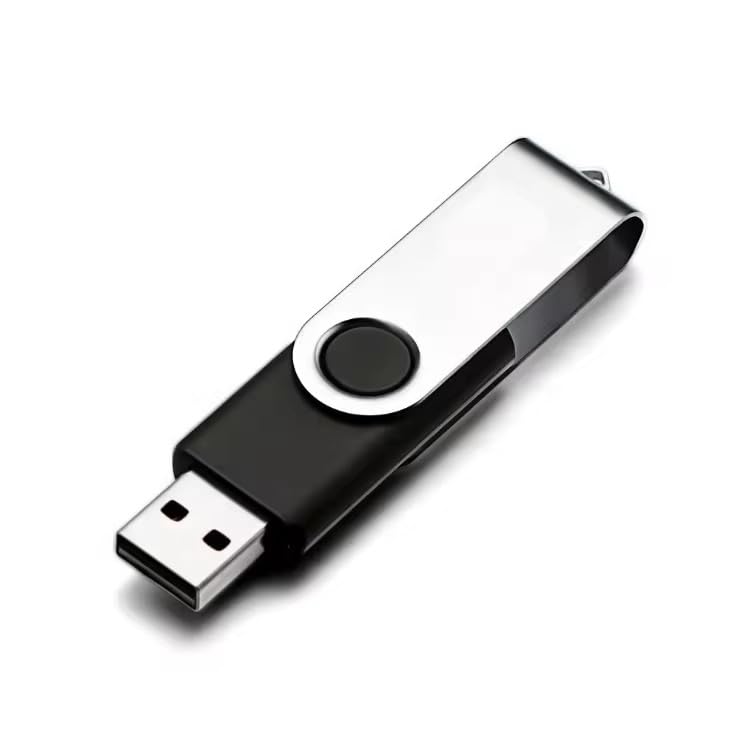 Image of CleverlyGifted 32GB | Swivel USB Flash Drive, Black and Silver, Portable Data Storage Device, 2.0, Speed Upto 10 mbps, 1 Pc