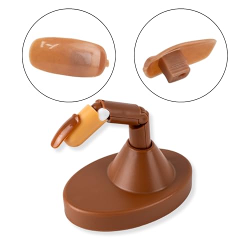 Kit 3 Dedo Articulável Treino Manicure + 80 Unhas + Suporte