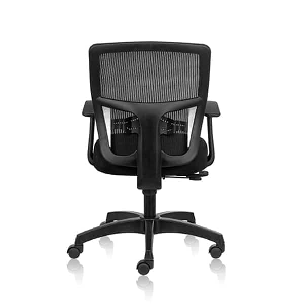 Image of Juno - Mid Back Chair with Fabric Seat with Arms - Black