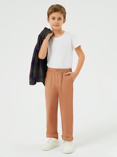 Image of Haloumoning Boys School Uniform Chino Pants Kids Twill Pants 5-14 Years