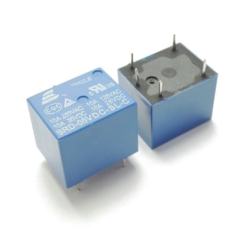 Relé de potencia SRD-05VDC-SL-C 5V 10A de 5 pines para proyectos de electrónica