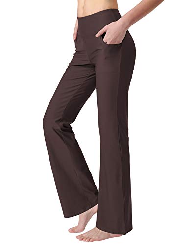 Image of Zeronic Women's Bootleg Yoga Pants with Pockets Long Bootcut Workout Running Pants Tummy Control Pockets Work Pants for Women