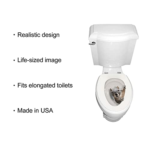 What On Earth TT-WOESZ-O Toilet Lid Cover Squirrel Toilet Tattoos, Funny Elongated Toilet Lid Cover Toilet Seat Decals Funny thumb #1