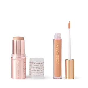 Josie Maran Color Stick & Lip Gloss Makeup Set – Argan Oil-Based Makeup Balm for Lips, Cheeks & Eyes + Hyaluronic Acid Infused Plumping Lip Gloss (2 Piece Set)