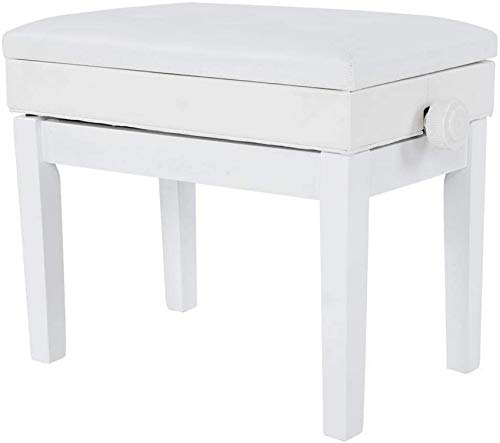 Klavierbank Schwarz Höhenverstellbarer Klavierhocker Klavierbank aus Leder Tastatur Sitzbank mit Stauraum für den Heimraum Übungsraum 56 x 34 x 45 cm
