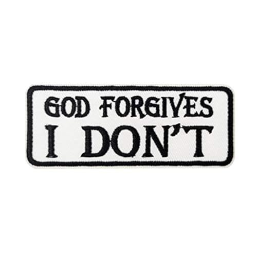 God Forgives I Dont Biker Vest Embroidered Iron on sew
