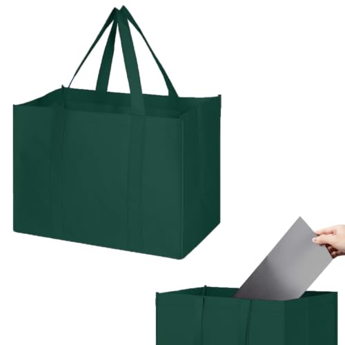 MOLOVA 1 Pack Large Foldable Reusable Grocery Shopping Bag, Green