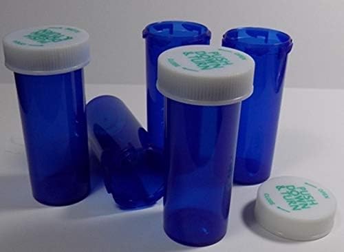8 dram Medicine Vials and Child-Resistant Caps-Cobalt Blue-Case of 410 Pharmaceutical Professional Grade BPA-Free Product
