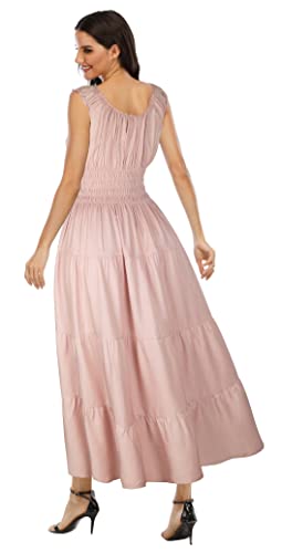 Image of OSTOO Women's 2026 Summer Boho Floral Print Tiered Casual Flowy Long Maxi Dress