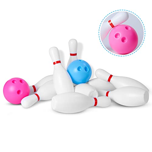 Shonoppy Kids Bowling Set, Toddler Bowling Set With 10 Classical Bowling Pins And 2 Plastic Balls, Suitable As Toy Gifts, Early Education, Indoor Outdoor Bowling Games Toys For Toddlers 3-15 Years Old #TOP2