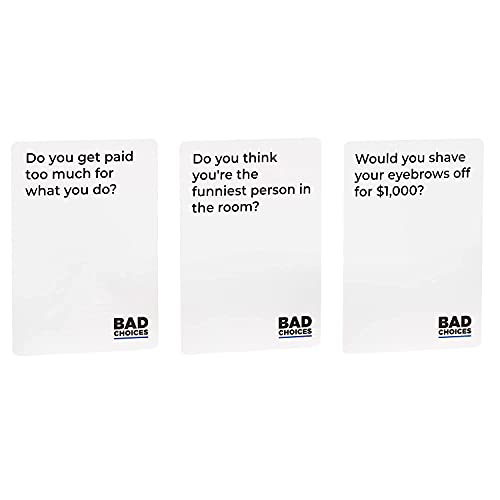 Image of DUNGRANI ENTERPRISE Party Card Games Collection Adult Family Trivia Conversation Music Challenge Strategy Travel Game Night Fun for Friends Couples Kids (Bad Choices)