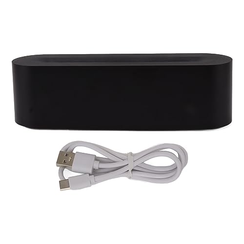 MMABEUTF 7 色超音波加湿器、アロマエッセンシャルオイルディフューザー用、タイマー付きクールミスト炎効果ライト ABS 素材 (黒)