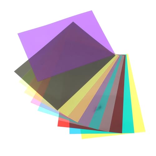 10pcs Dyslexia Overlay for Computer Screen Overlays Light Diffuser Sheets Light Gel Sheets Gel Filtering PVC Photo Filters