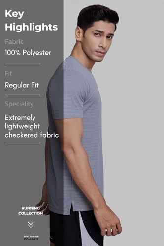 Image of FUAARK Men Moisture Wicking Solid Round Neck Tshirt