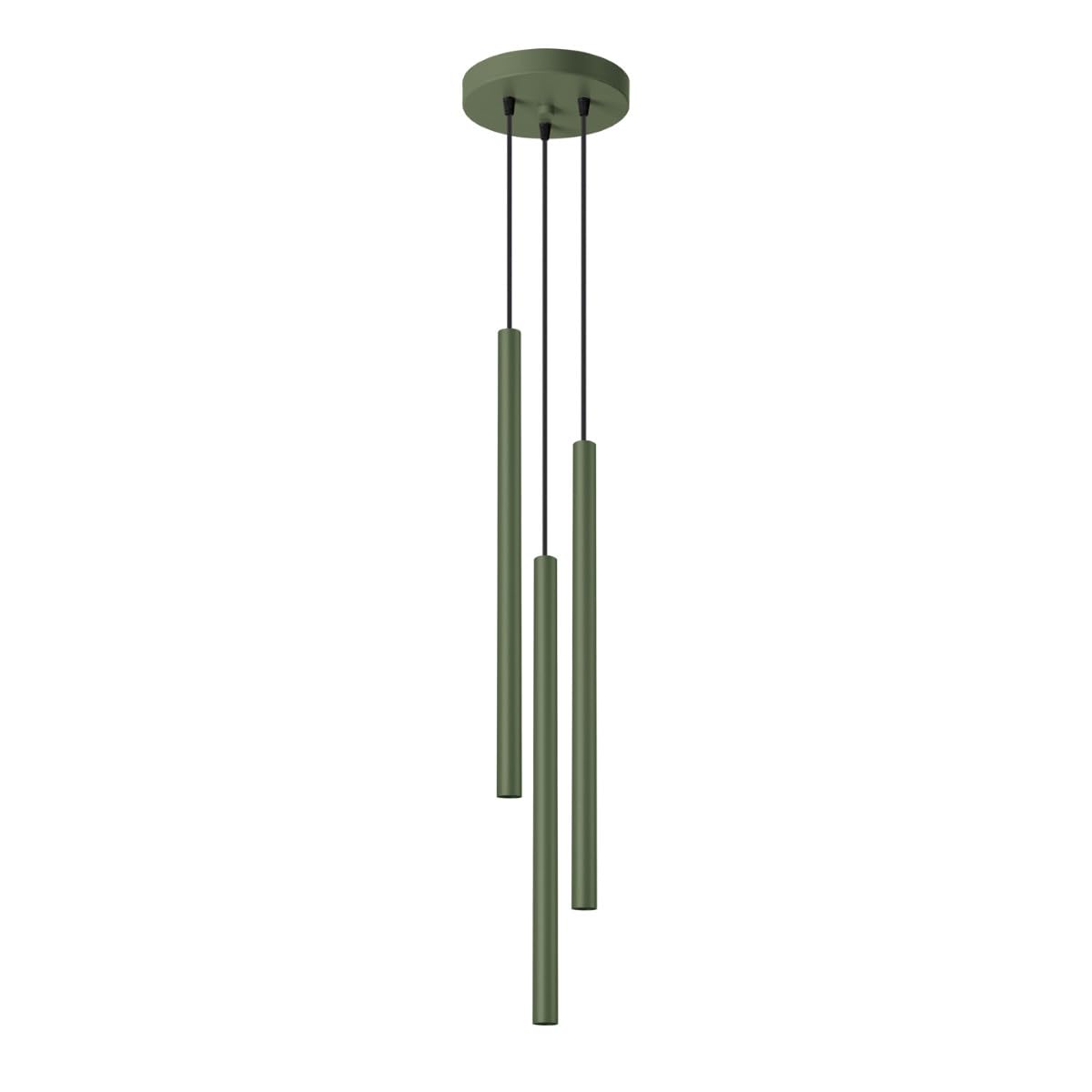 Sollux Lighting PASTELO Lampa Wisząca - Uniwersalna oprawa oświetleniowa – G9, max 8W LED, ~230V, 50Hz, IP20 – Bez żarówki – 3x Źródło światła – 19,5x19,5x104cm, Oliwkowa Zieleń