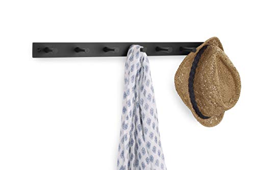 Spectrum Diversified Wood Hook Rack, 7 Peg, Black #TOP1