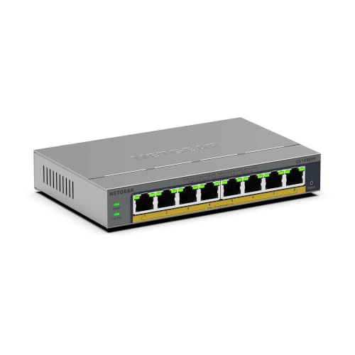 Image of NETGEAR 8-Port Gigabit Ethernet PoE+ Easy Smart Managed Switch - with 8 x PoE+ @ 123W, Fanless, Desktop or Wall Mount (GS108EPP)