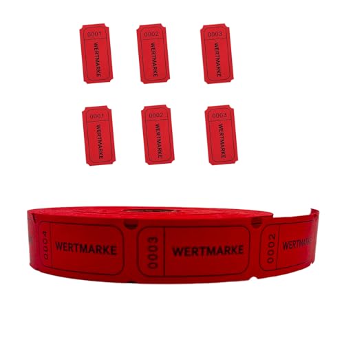 Lot de 1000 rouleaux de marque-places - Numéro continu - Pour les boissons, les bons d'achat, les bars, les mariages, le carnaval, les fêtes, les...