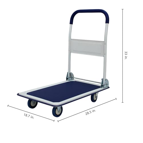 Carretilla plegable resistente de 330 lbs con 4 ruedas miniatura 3