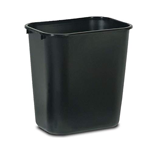 Plastic Garbage Home Office Recycle Bin 7 Gal Black - Outdoor Trash can - Kitchen Trash can - Trash can for Bathroom - Kitchen Trash can - Outdoor Trash can for Patio - Camping Trash can.
