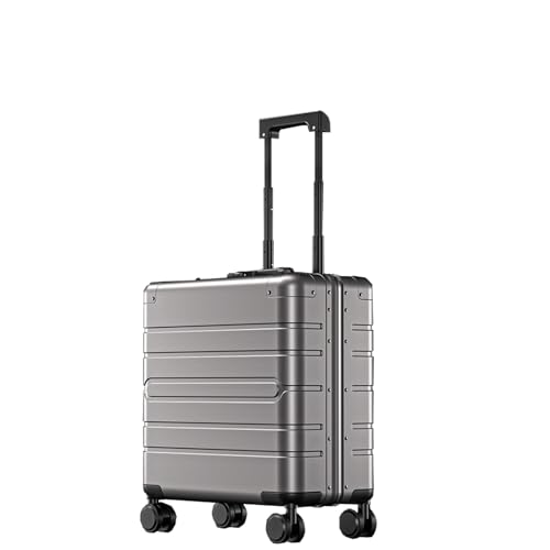 ZMY 18-inch Aluminum Magnesium Hardside Zipperless Hardshell Spinner Luggage (Grey)