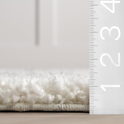 Tapete Decorativo nuLOOM Tess Moroccan Shag 5x8 Blanco miniatura 2