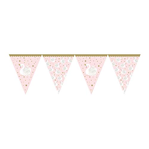 Creative Party- Banderín de papel para fiesta de cisne rosa - 1 pieza (M340)