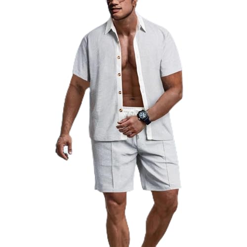 Survêtement 2 pièces pour homme, tenue de loisirs avec short décontracté