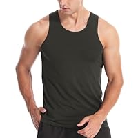 Rane Sports Hommes Stringer Débardeurs Coton Gilet sans Manches Gym Workout Bodybuilding Fitness Muscle T-Shirts Vert terne M