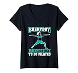Mujer Todos los días es un buen día para hacer pilates clase entrenamiento Pilates Camiseta Cuello V