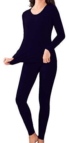 Artfish Sous-vêtement thermique ultra doux pour femme avec doublure en polaire - Bleu - Small Cover