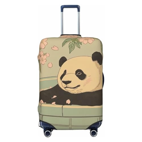Panda Resting In A Large Stone Bath, Elastic Travel Luggage Covers Dustproof Scratch-Resistant Suitcase Protector Fit 22-24 Inch