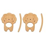 Pilipane Holz-Tier-Brosche, niedliches dekoratives Accessoire für Kleid, Pullover, Schal, Schal, handgefertigt, rustikal, elegant, Modeschmuck, 2-teiliges Set