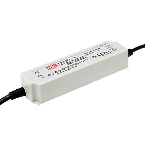 Image of MEAN WELL LPF-60D-42 Class 2 Switching LED Driver Power Supply, IP67 Encapsulated, 3 in 1 Dimming, 42VDC, 1430 mA, 60 Watt