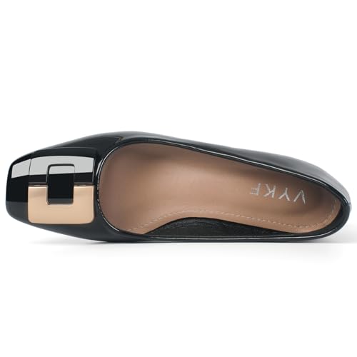 Pumps Shoes Women Leather Comfortable Square Toe Dress Shoes Slip On Low Chunky Block Heel Office Lady Shoes4