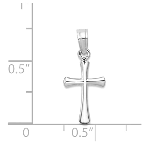 Jewelry Affairs 14K Gold High Polished Beveled Cross Pendant, 18x11mm2