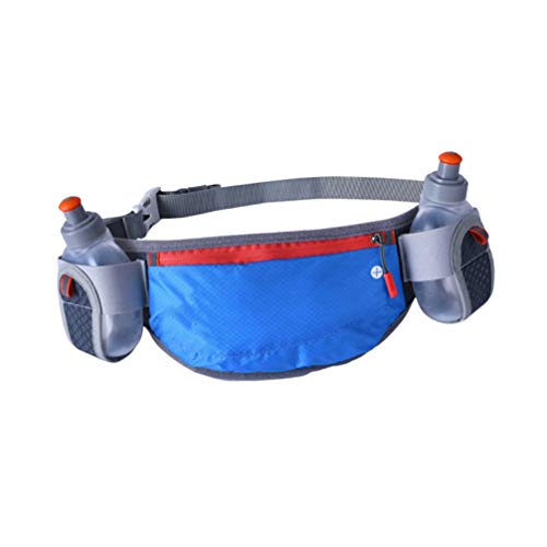 Pochete com suporte para garrafa de água para corrida, esportes, ciclismo, ao ar livre (azul)