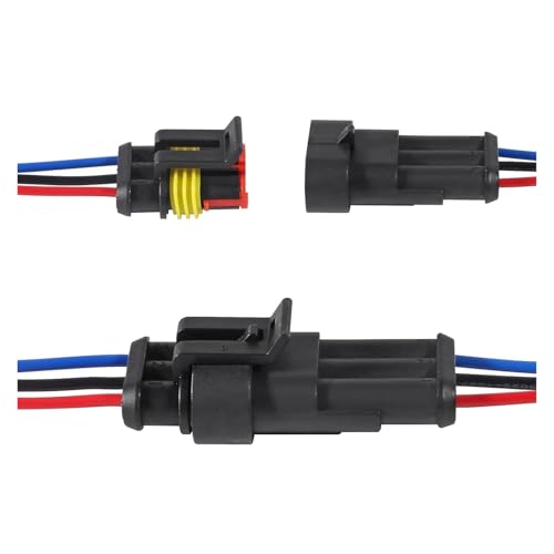 Conectores de 3 pines impermeables para cable eléctrico automotriz, kit de 8 pares 3