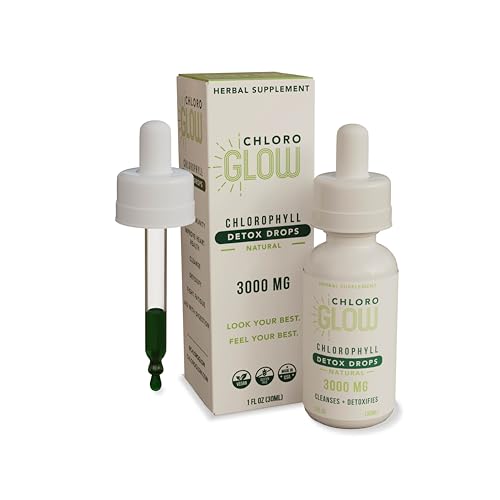 Chloroglow Liquid Chlorophyll Oxygen Drops 3000mg | Energy Supplement Metabolism Immune Support, Natural Detox, Altitude Sickness Prevention and Body Deodorizing Supplement 30ml (Pack of 1)