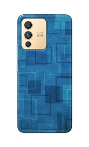 Image of Printed Hard Back Cover Case for Vivo V23 5G Back Cover (Plain Azure Blue) -1302
